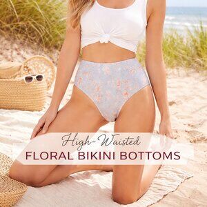 WeWoreWhat Wallpaper Floral Emily High-Waist Bikini Bottom – Size Large – NWT